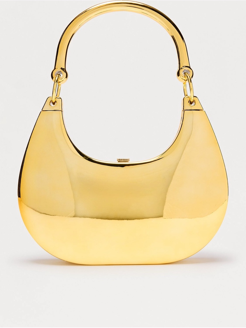 Fashion Nova Metallic Gold Crescent Handle Clutch